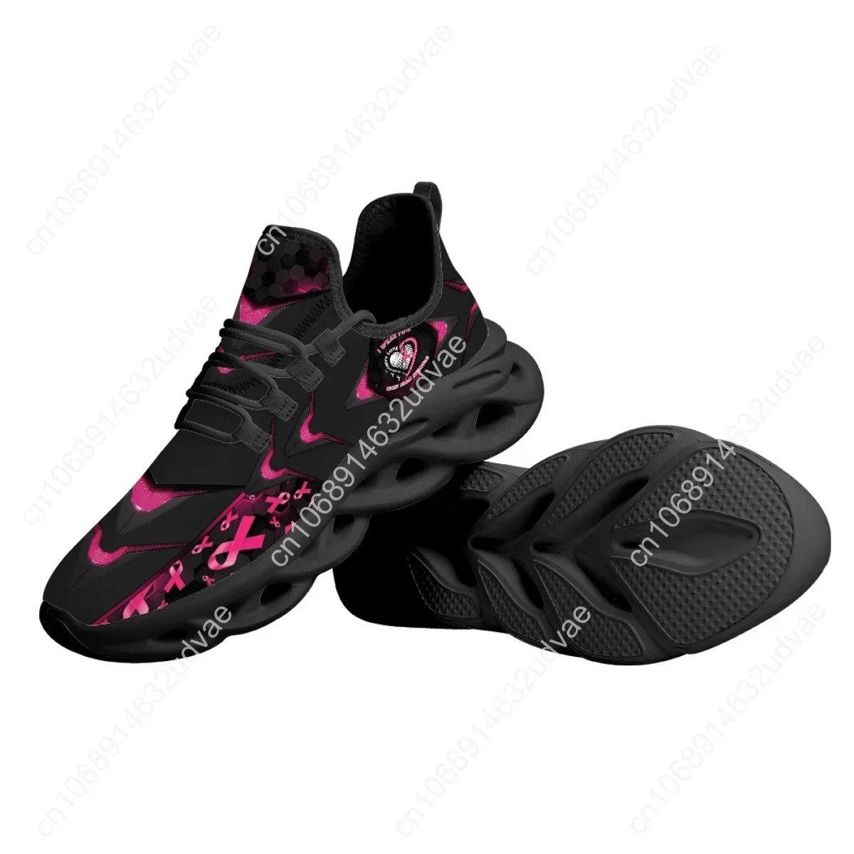 Breast Cancer Shoes Light Soft Flats for Women I Wear Pink Breast Cancer Mesh Sneakers Outdoor Walking Footwear 2023