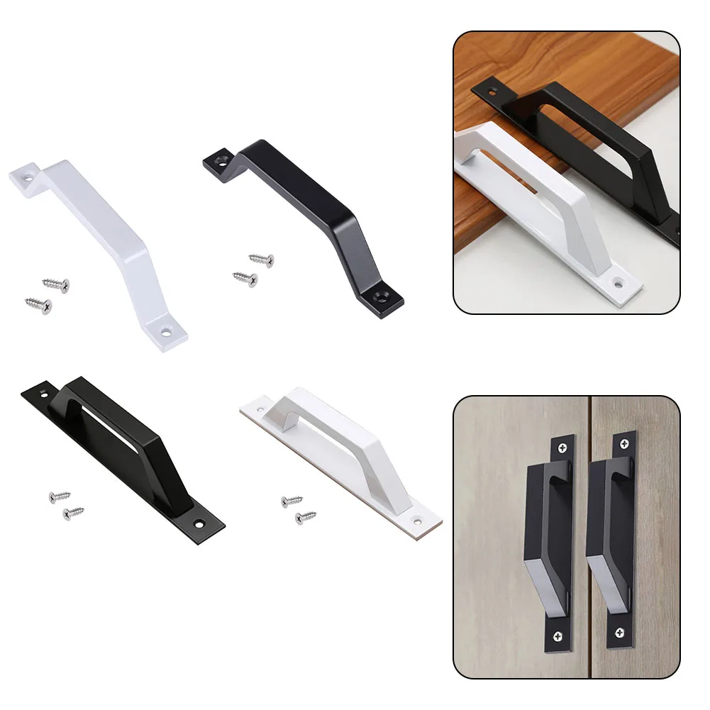 Barn Door Pull Handle door handles cabinet handles Heavy Duty Iron Sliding Push Pulls Gate Shed Garage Cabinet Door Handle Furniture Hardware
