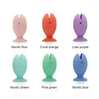 Standing Toothbrush Holder With Suction Cup Portable Tooth Brush Cap Cover Multifunction Fish Shape Silicone Toothbrush Hanger 2