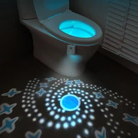 Motion Sensor Toilet Night Light Home Toilet Lamp Bathroom Body 8-Color Changes for Shower Room Closes tool Home Decor