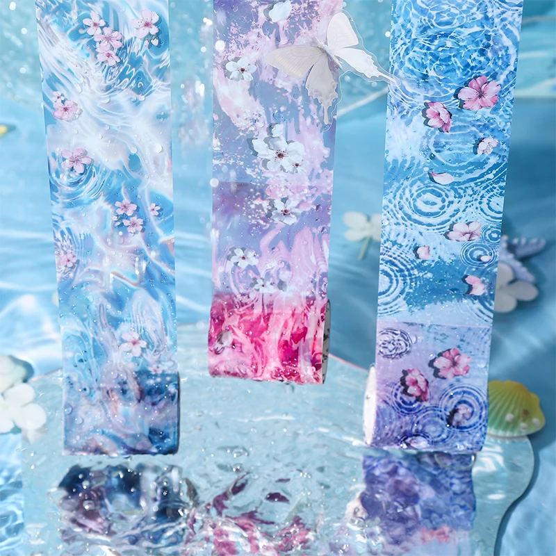 50mm*2m/Roll Sea pattern PET Tape Journaling Supplies Masking Tapes For Sticker Scrapbooking Planner Diary Aesthetic Stationery 2