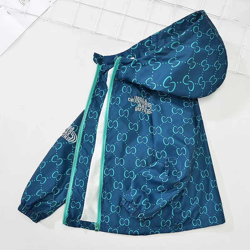 

Boy's Coat Thin Autumn Children Hooded Casual Spring and Autumn Jacket