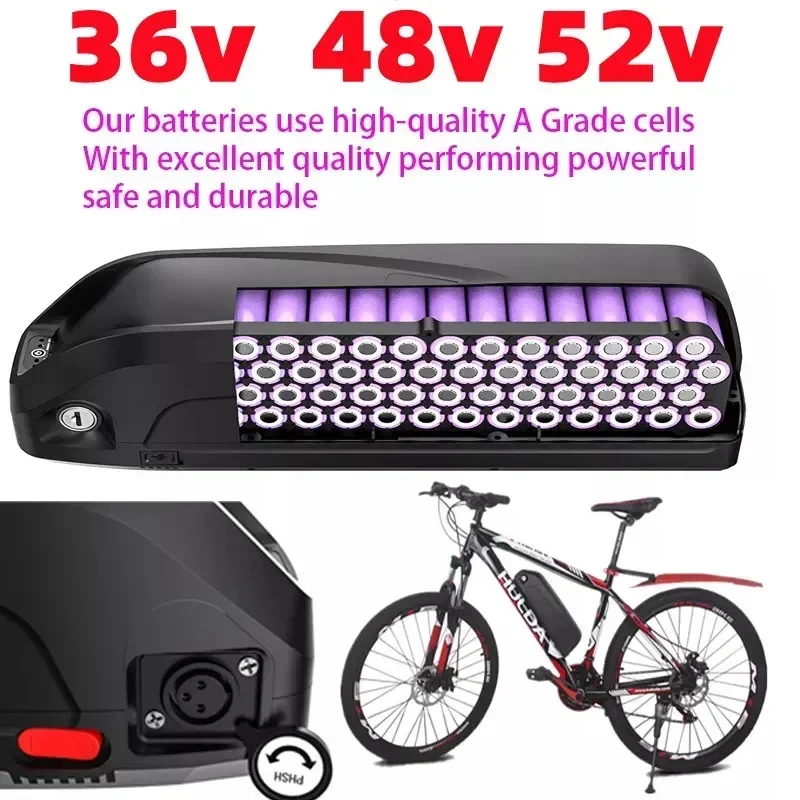 

AKJA New Full Capacity Power 18650 Lithium Battery 36V48V52V 20ah25ah Lithium Battery Pack Suitable for Hailong250-2000W+Charger