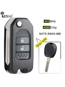 KEYECU 433 МГц 4D60 чип NATS 5WK4 865 обновленный откидной дистанционный ключ брелок для Nissan Almera Micra первоклассный патруль X-Trail Terrano Pulsar