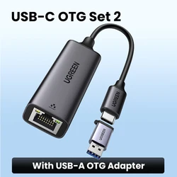 UGREEN High-Speed USB to Ethernet Adapter with Gigabit Connectivity (USB-C OTG Set 2)