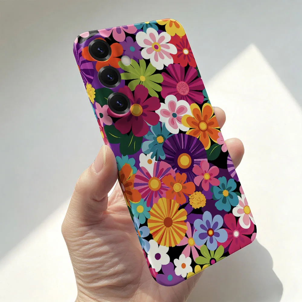 Colorful Vintage Flower Pattern Hard Shell Phone Case