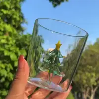 1 шт. кружка на рождественскую елку, милая чашка, стеклянные чашки, стеклянная кружка, кружка для кофе, домашнее украшение, рождественский подарок, Рождественское украшение, 300 мл