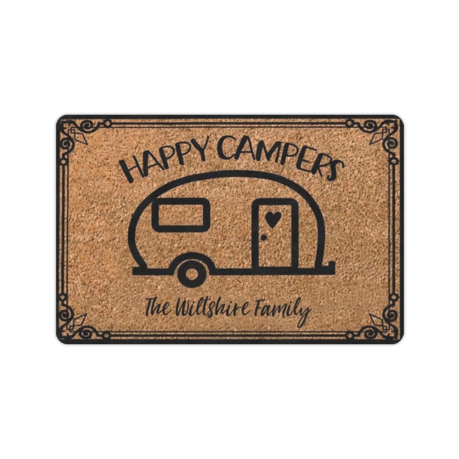  WHAT ON EARTH Personalized Happy Campers Doormat - Durable 100%  Olefin Welcome Mat for Trailer or RV - 27 x 18 : Patio, Lawn & Garden