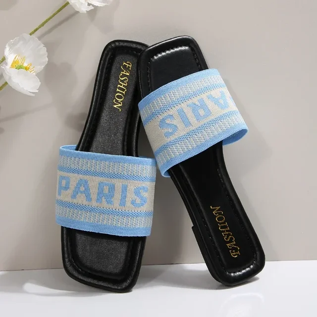 Fashionable Classic Simplicity Sandals Slides Women New Slippers Cloth Cover Letter Outdoor Casual Flat Bottom Slippers Women 3