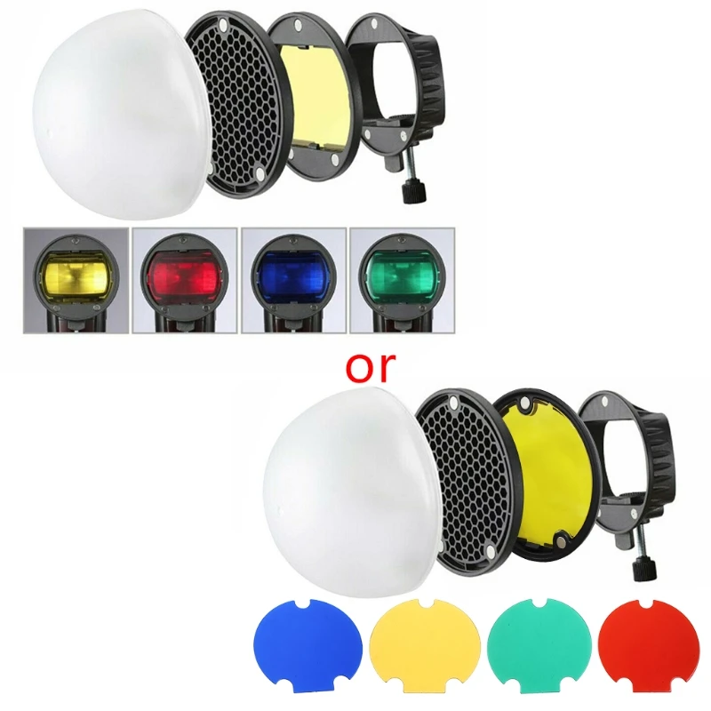 

Honeycomb 4 Color Filters Diffuser Ball Reflector with Gel Band