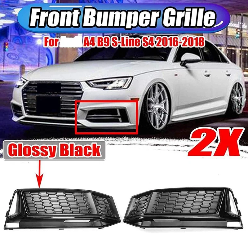 

8W0807681K 8W0807682K Fog Light Frame Bumper Honeycomb Lower Grid Grille Auto For A4 B9 S-Line S4