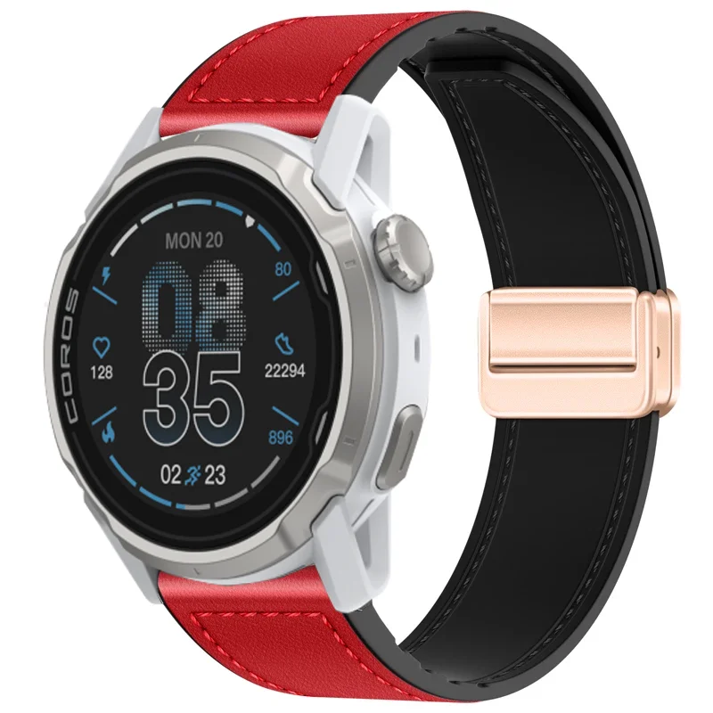 Premium Hybrid Silicone-Leather Strap with Magnetic Buckle, 20mm/22mm