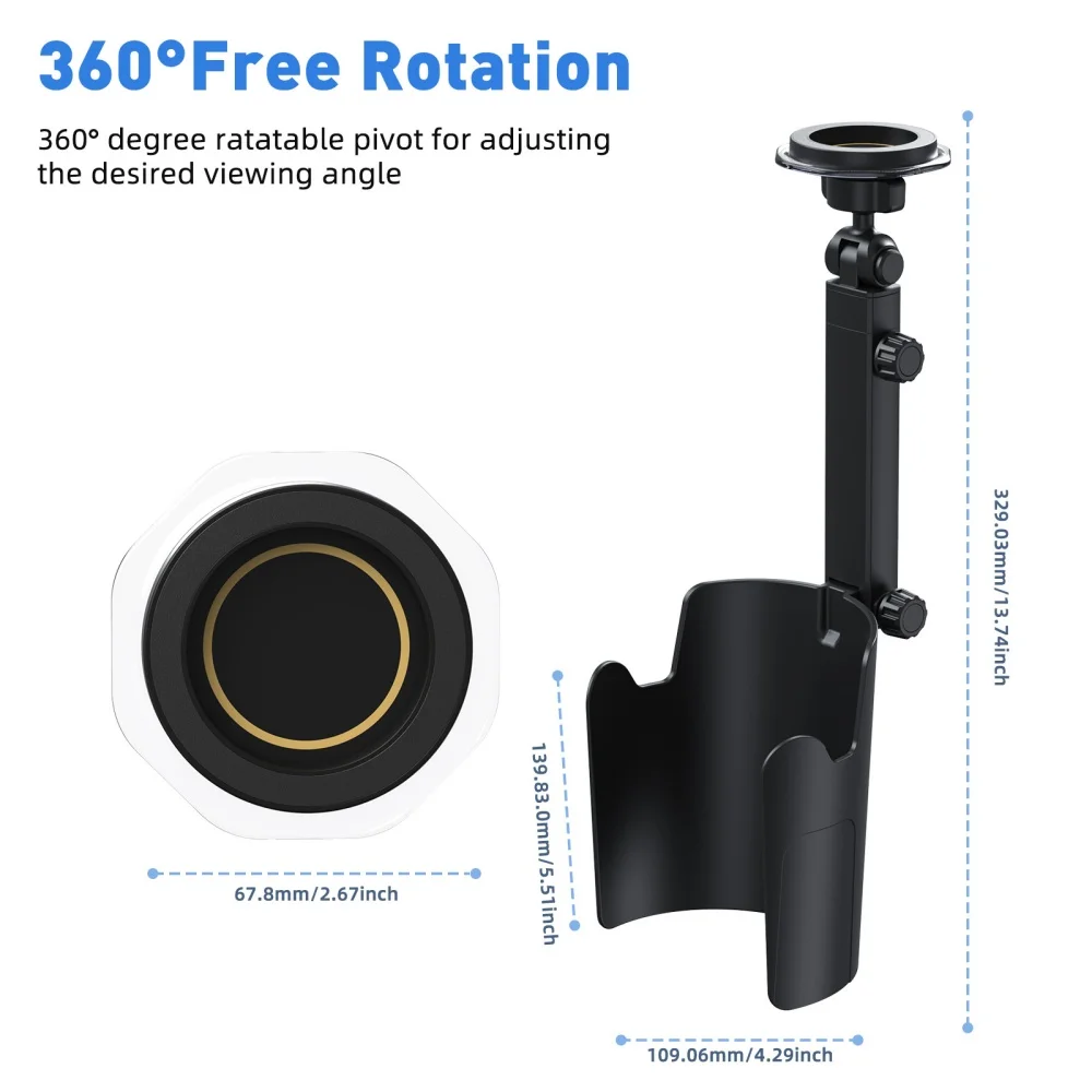 Car Cup Stand Magnetic Phone Holder Universal 2 in 1 Multifunction Extendable 36