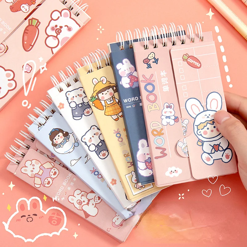 Cahier de poche à spirale pour étudiants, cahier de vocabulaire de dessin  animé Kawaii, anglais, carte mère, mémo d'étude de langues pour enfants,  livre manuel de notes - AliExpress