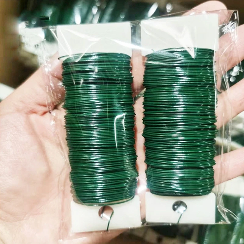 Filo Di Ferro Plastificato 100 Fils Fleur Vert 30cm - Tige Florale Artificielle | Pour Arrangements DIY Steli Natalizi