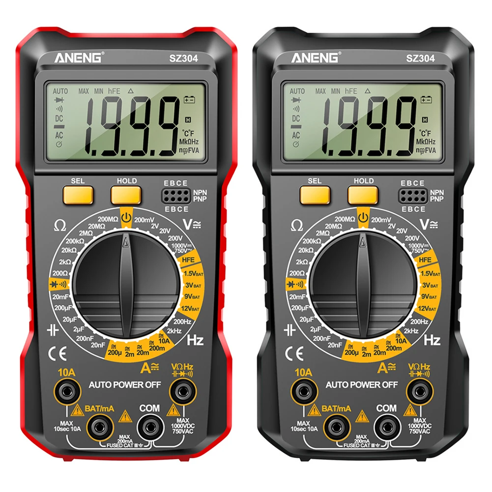 Digital Multimeter ANENG SZ304 Digital Multimeter Large Screen Voltage Detector Voltage Resistance Meter Multifunctional Handheld Electrical Tools