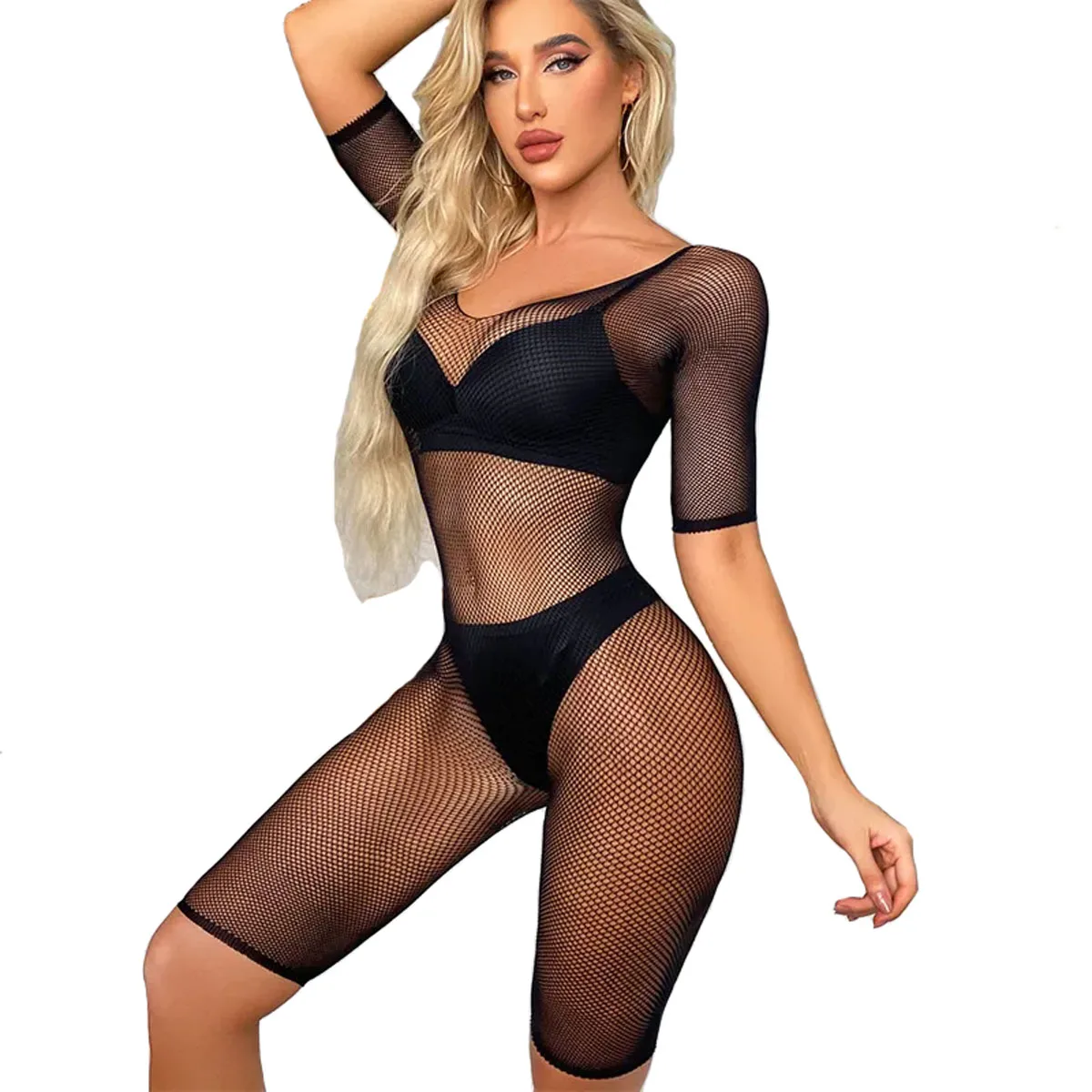 

Girls Fishnet Exotic Pole Dance Wear Sexy Porno Lingerie Stripper Outfits Bodysuit BodyStocking Teddies Tights Performance Wear