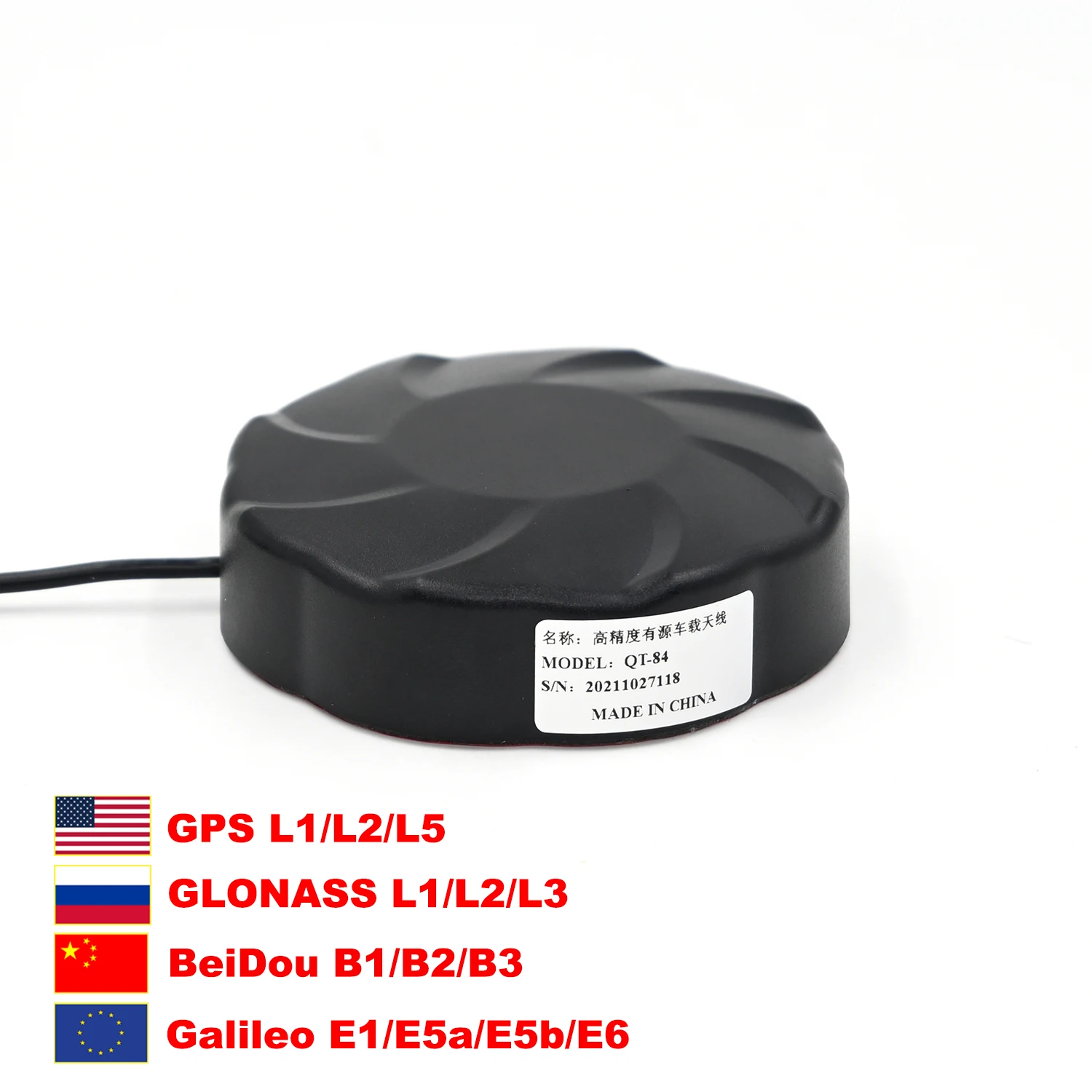 

Quescan QT-84 High Precision F9P RTK GNSS Antenna GPS L1 L2 L5 Antenna SMA BDS B1 B2 B3 GLONASS L1 L2 L3 Galileo E1 E5b E5a E6