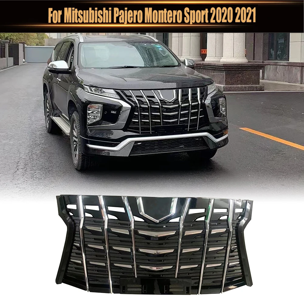 

Передняя Сетчатая Маска для Mitsubishi Pajero Montero Sport 2020 2021 дюйма, АБС-пластик, хромированные грили, бампер, решетка, подходит