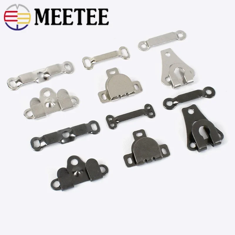 Meetee 20Sets Metal Pants Hook for Sewing Trousers Buttons Women Skirt Belt Buckle Suit Coat Garment Hooks Clasp DIY Accessories garment hooks