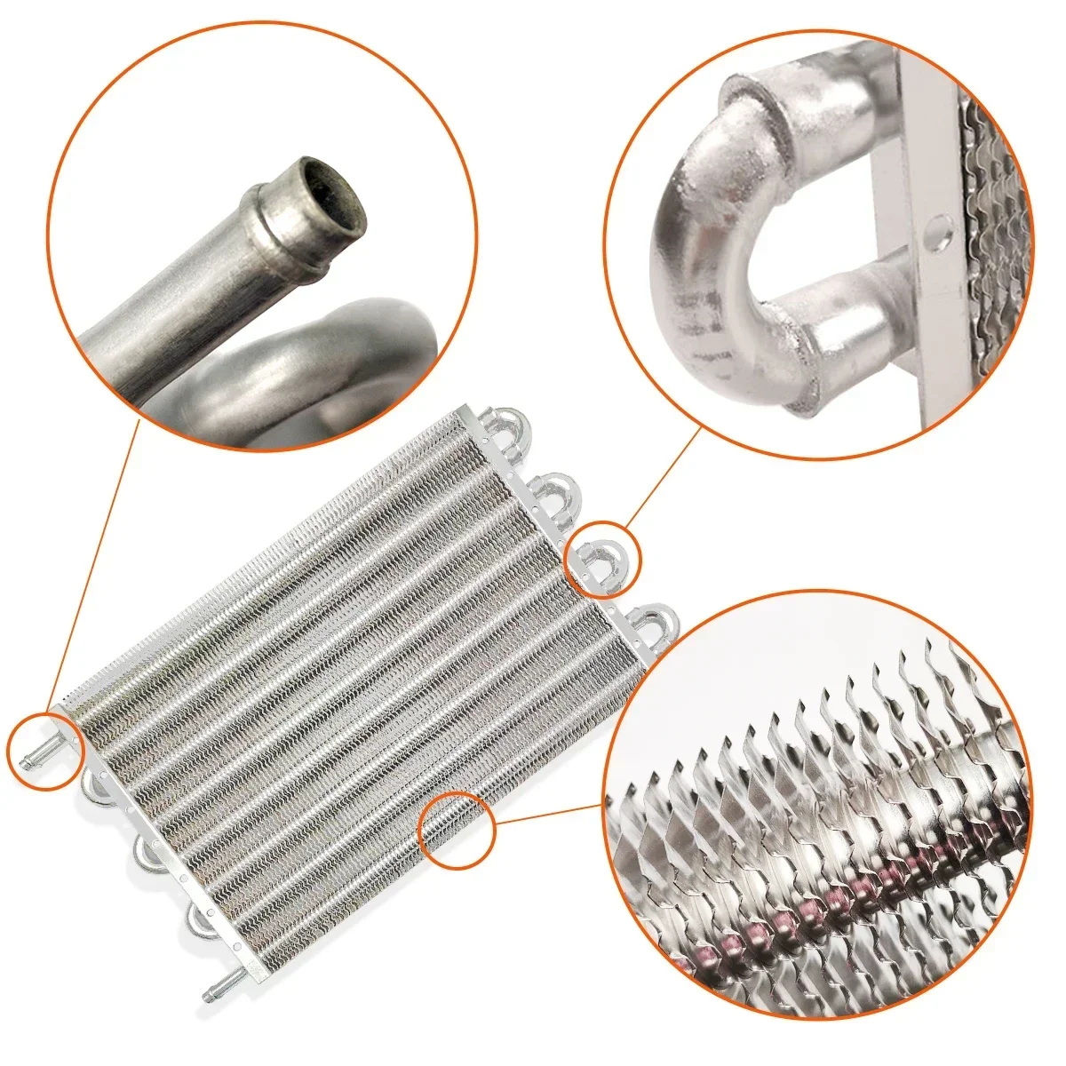Oil Cooler Kit Aluminum Radiator Kit Universal Aluminum Oil Cooler 4 Row 6 Row 8 Radiator Converter Kit Remote Transmission Auto Manual Car Motorcycle