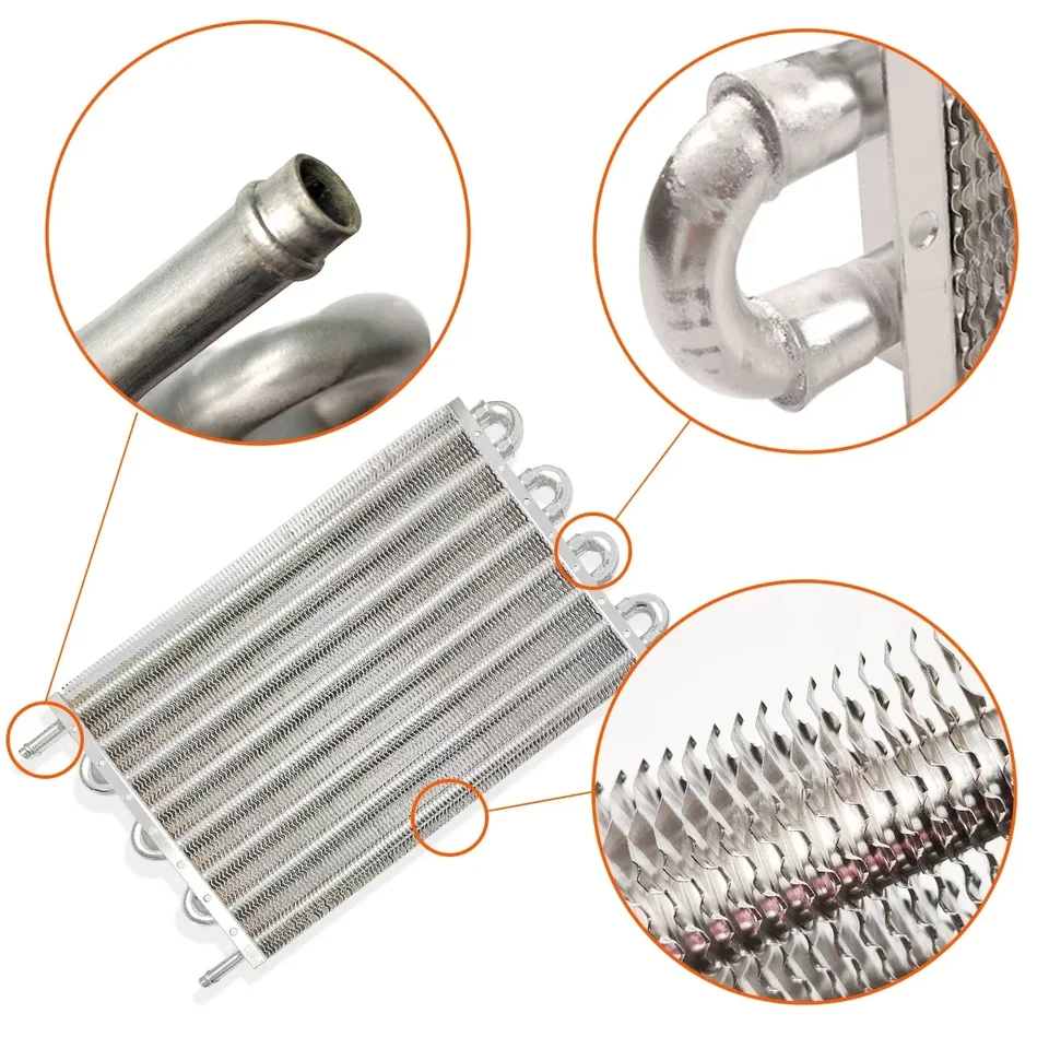 Refroidisseur D'huile Transmission Voiture 4 Rangées 127mm - Kit Universel Alliage Aluminium Avec Tuyaux Et Accessoires