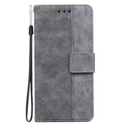 Leather Wallet Phone Case - Elegant and Durable Cover - Moto E7 Plus (Gray)