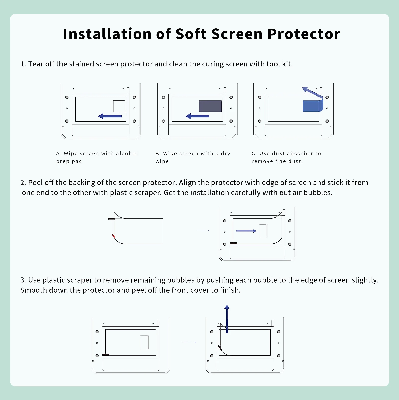 Película protetora para tela LCD, Anycubic Photon