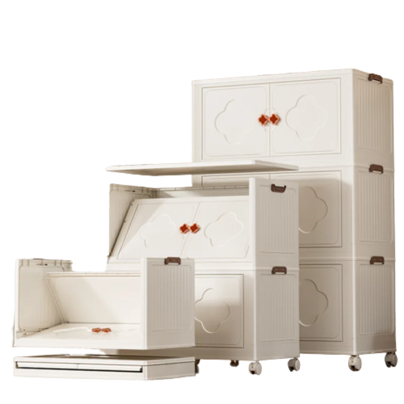 Shelves Kids Wardrobes Closet Bedroom White Mobile Storage Organizer Cabinet Hangers Penderie Enfant Modern Furniture CY50CW