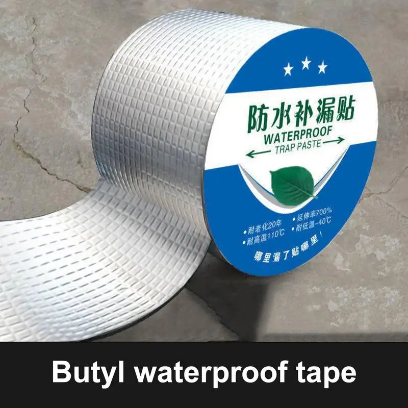 Waterproof Butyl Tape High Temperature Resistance Aluminum Foil Sealing Strap Wall Pool Roof Crack Duct Repair Sealed Self Tape