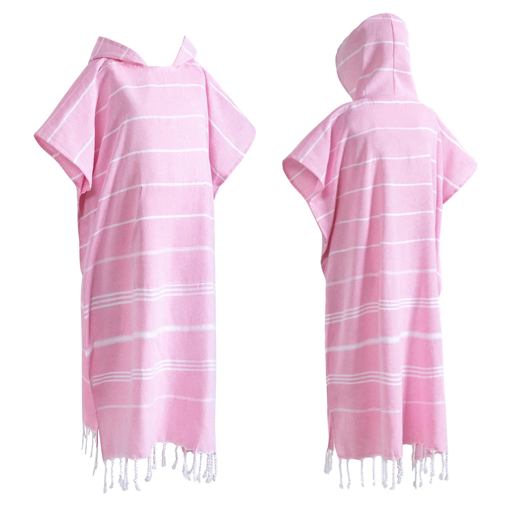 Sun Ninja Surf Poncho In Cotone Turco 100% – Asciugamano Indossabile Con Cappuccio E Tasca, Per Adulti Uomo/Donna, Leggero E Asciugatura Rapida - 2