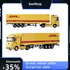Perka 1:64 Mercedes Simulation Alloy Container Truck Logistics Truck Dhl Express Freight Large Truck Boy Model Toy Gift  Display 1