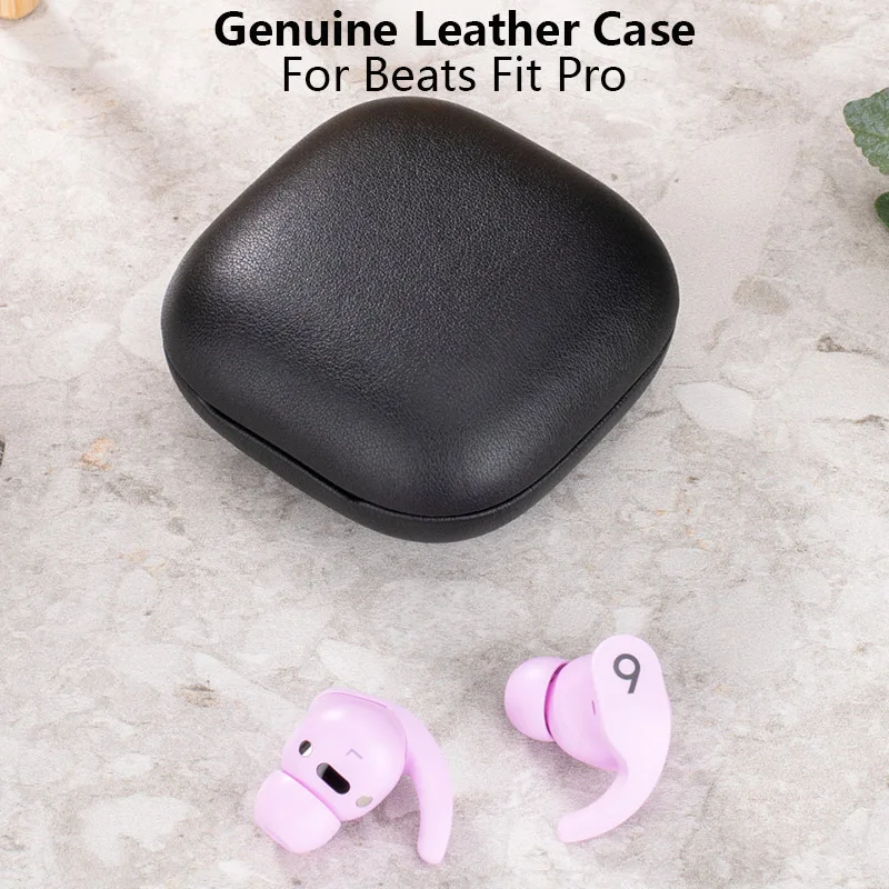 

Genuine Leather Case For Beats Fit Pro Luxury Real Leather Handmade Beats Fit Pro Cover Lychee Pattern Bluetooth Earphone Cases