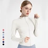 S-3XL Women's Tracksuit Jacket Slim Fit Long Sleeved Fitness Coat Yoga Tops With Thumb Holes Gym Jacket Workout Sweatshirts2024 1
