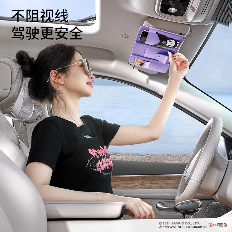 Sanrio Kuromi Melody Car Visor Organizer Auto Cinnamoroll Sun