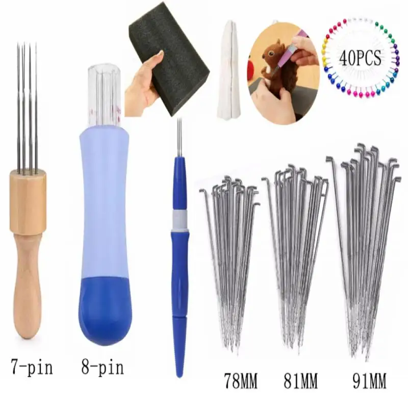Wool Felt Handmade Felt Needle DIY Finger Cots Hand Craft Foam Wool Kit 6/10/17 Colors needle felt kit,needle felting wool,wool felting needles,wool felting kit