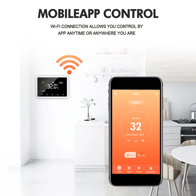 Controlador de temperatura inteligente termostato inteligente AC85V-250V  APP Control remoto WIFI Protección contra altas temperaturas para oficina  ANGGREK Otros