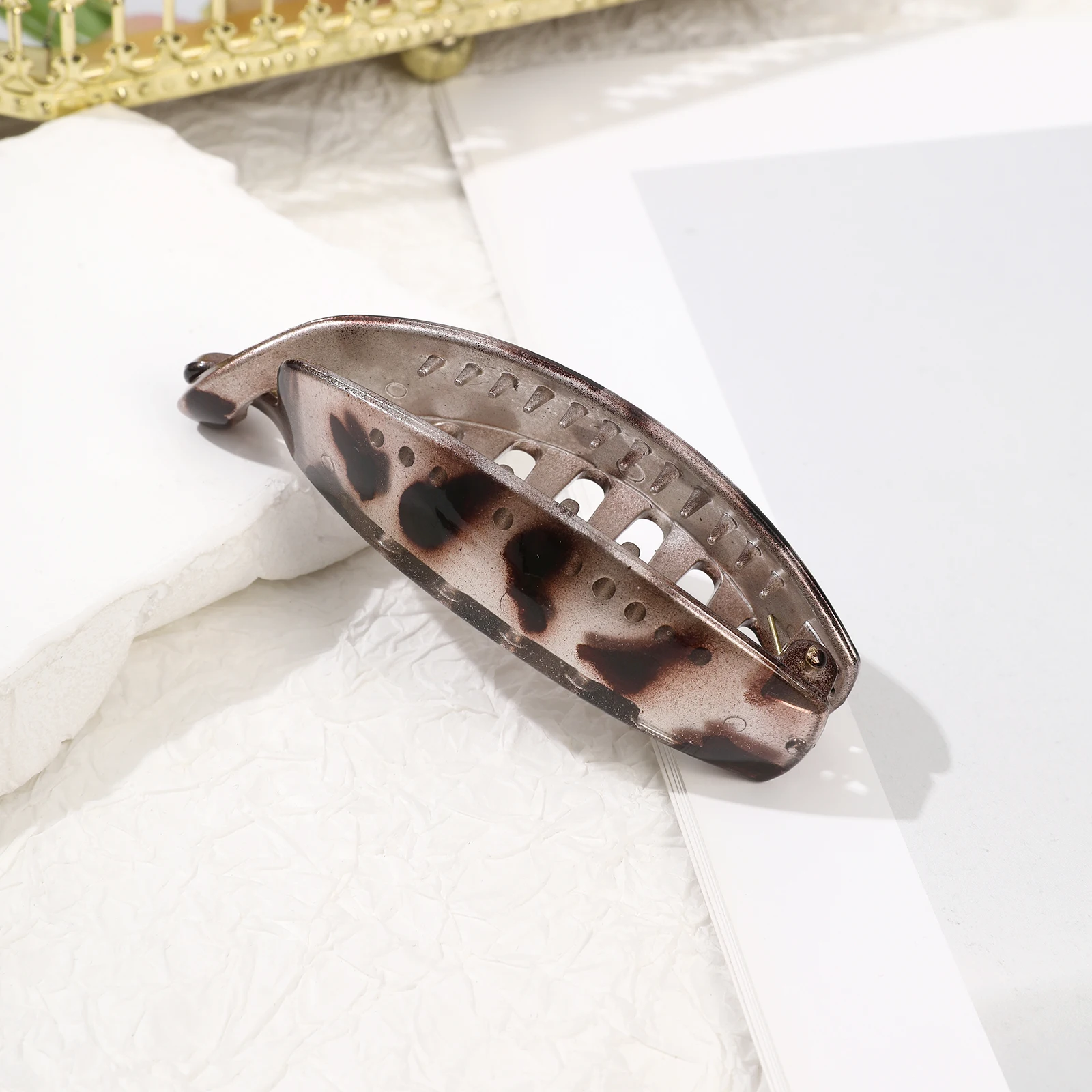 1pc Leopard Print Ponytail Clip Fashion Non-Slip Women Girls Bath Ponytail Holder Banana Hair Clips Hair Accessories Barrettes