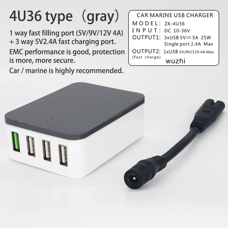 DC DC Power supply 12V 24V 36V To 5V USB QC2.0 3.0 Quick charger for Car Boat Charging