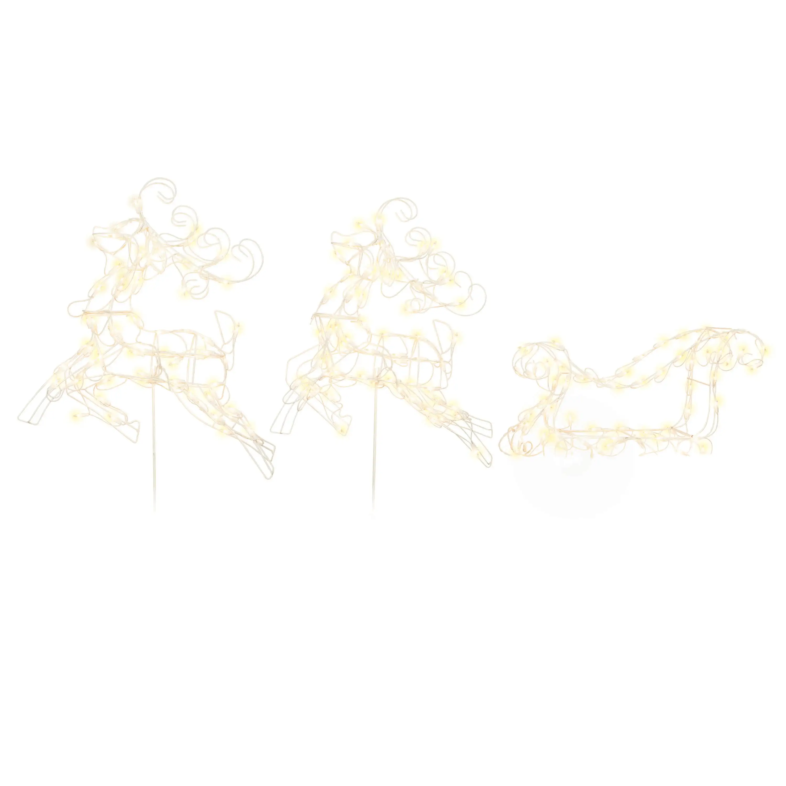 

3-Piece Light-up Bucks with Sleigh Christmas Sculpture Set, 210 Lights