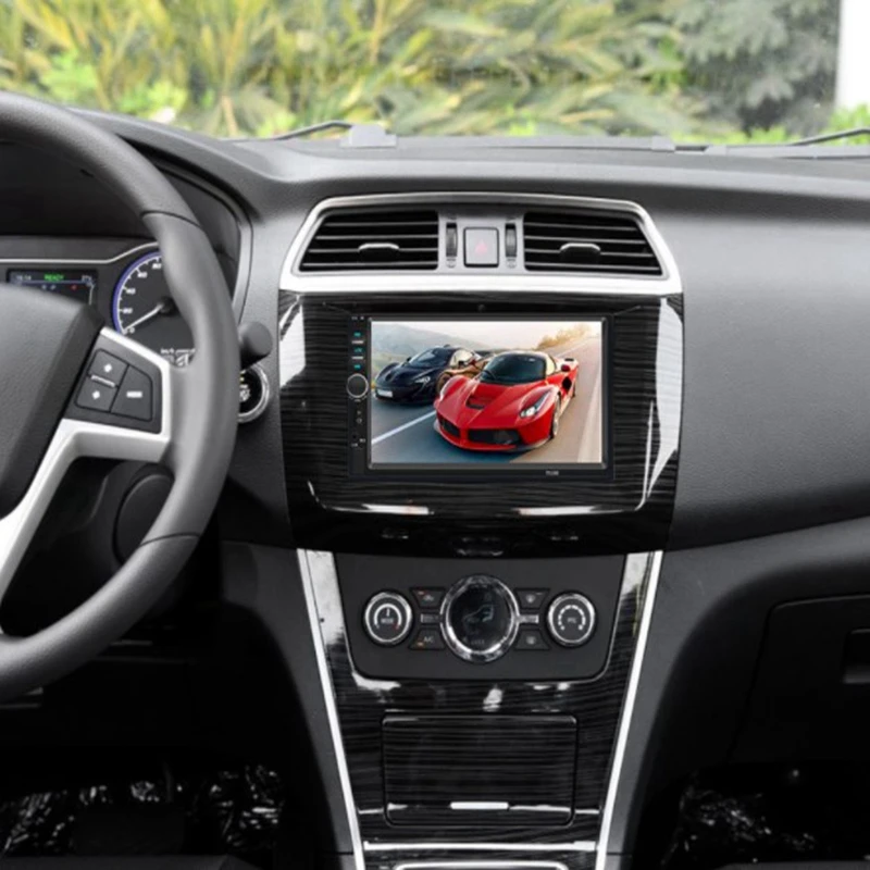 7 Inch Car Dual Din Bluetooth FM Radio Car MP5 7018B Player and 12 Lights Reversing Camera and Square Control