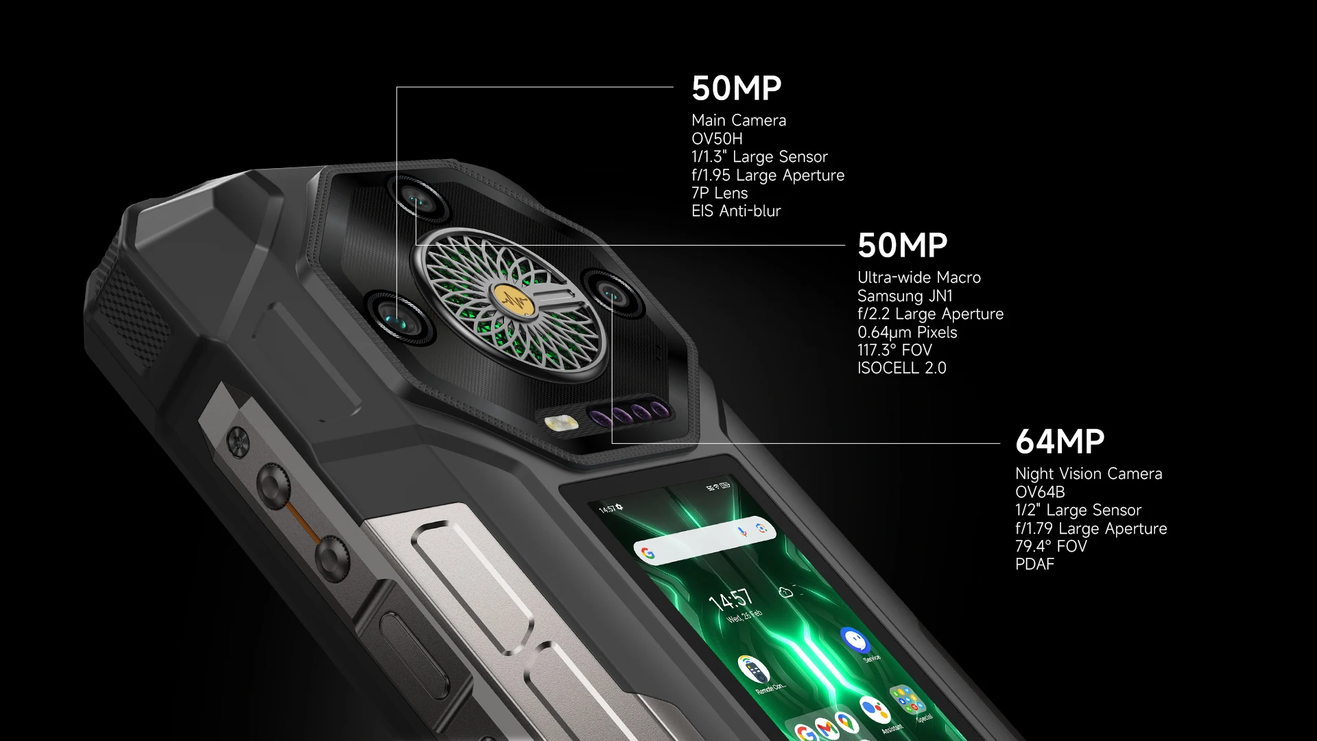 Ulefone Armor 33 Pro 5G 512GB, 32GB (16GB+16GB) RAM 25500mAh Massive Battery with Dual-Screen Rugged Phone (Global Version) 63