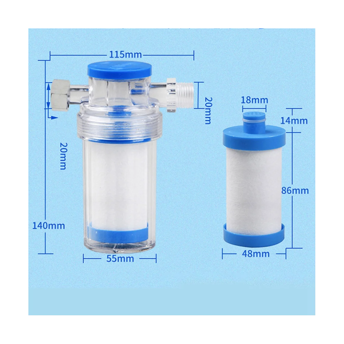 

5Pcs Household to Impurity Rust Sediment Washing Machine Water Heater Shower Water Filter Front Tap Water Purifier