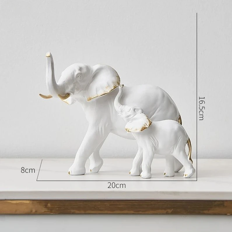 1pairs Creative Modern Decor Animal Resin Elephant Statues & Figurines Sculpture Living Room Table Ornaments Crafts