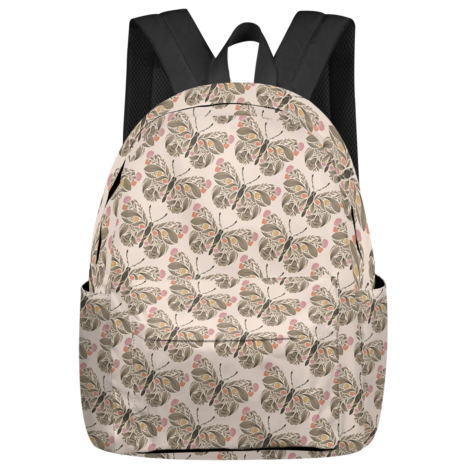 

Butterfly Flower Leaf Abstract Backpack Teenagers Student School Bags Laptop Custom Backpack for Men Women Travel Bag