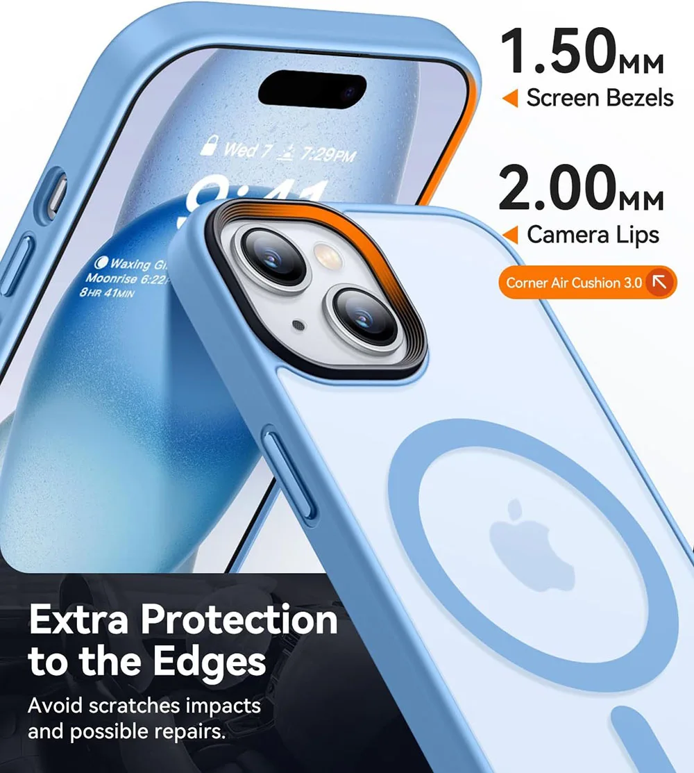 Enhanced Magnetic Hybrid Matte Hard Acrylic Luxury Silicone Frosted Phone Case Cover