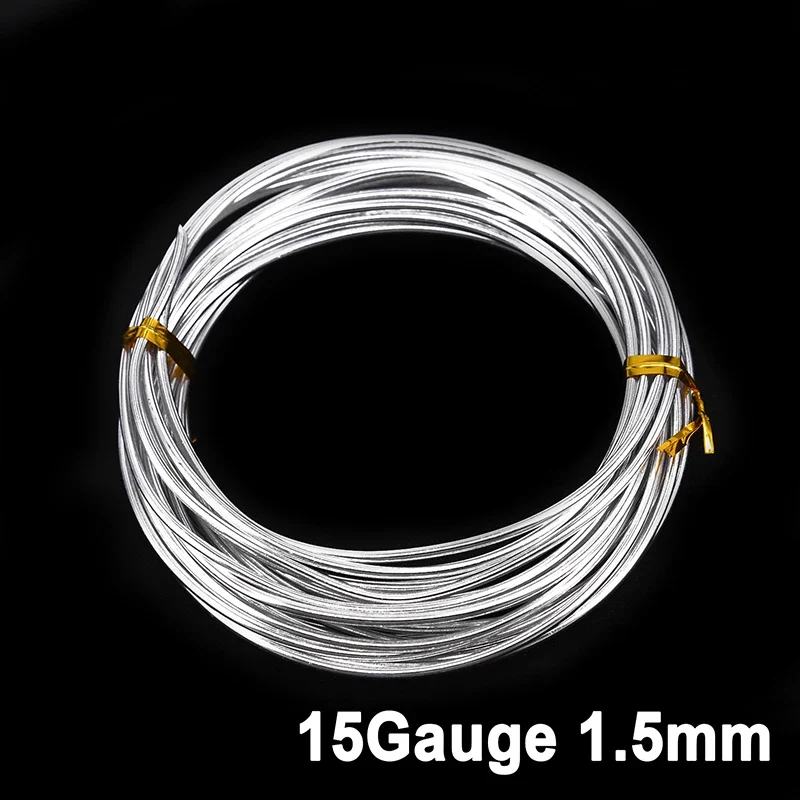 Craft Wire Silver Aluminum DIY Jewelry Artwork Making 1 Roll 1/1.5/2/2.5/3mm 16.4ft