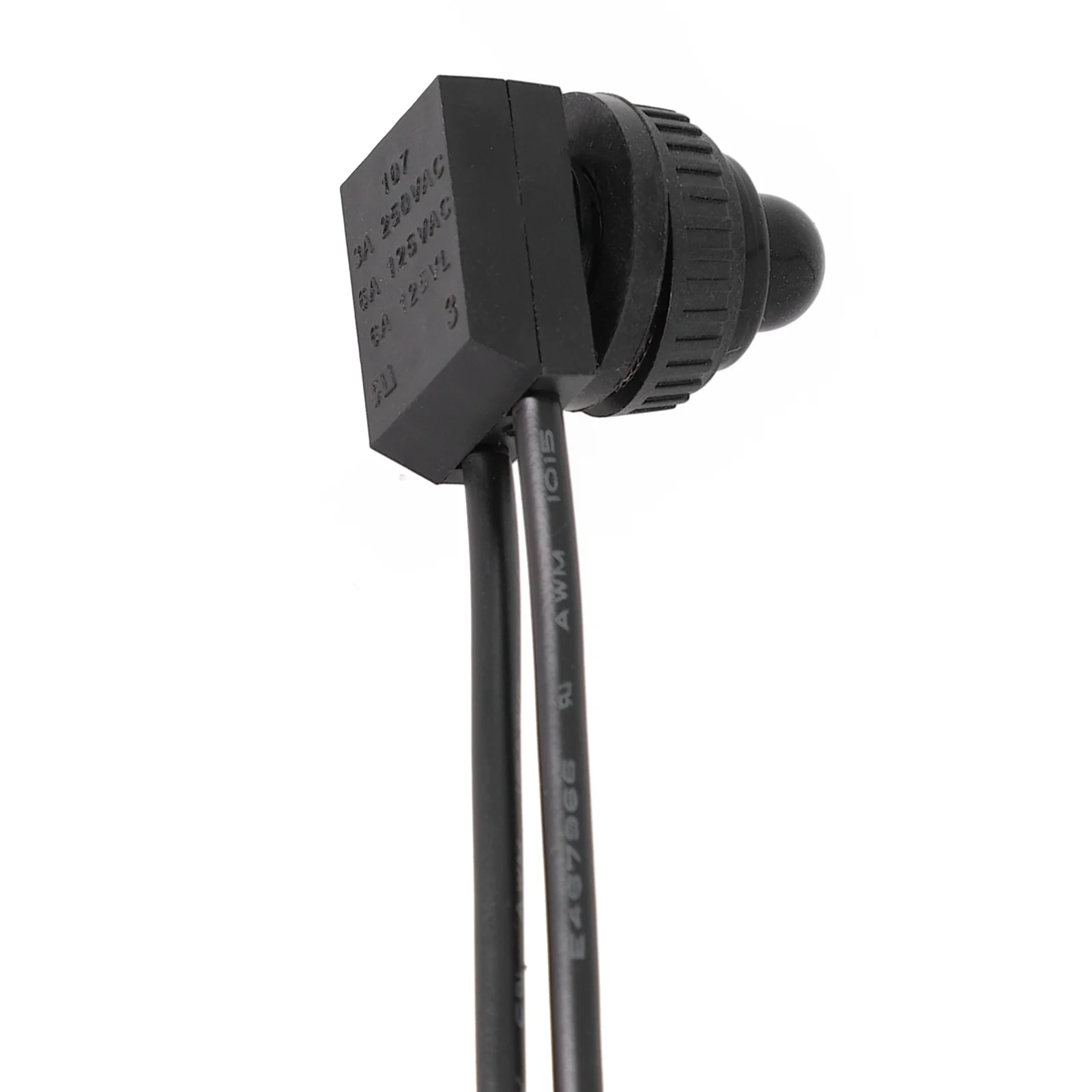 Ein-Aus-Schalter, Drucktastenschalter, rot/schwarz, Gummiabdeckung, robust, wasserdicht, mit Leitungen, Draht, 12 V, 250 V, 3 A, Bakelit-Basis, KP107 – Detail 26