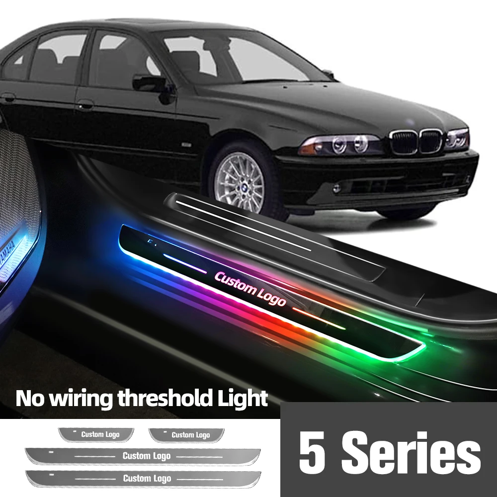 Per BMW serie 5 E39 1995-2003 2000 2001 2002 luce davanzale della portiera dell'auto Logo personalizzato LED soglia di benvenuto accessori per lampade a pedale