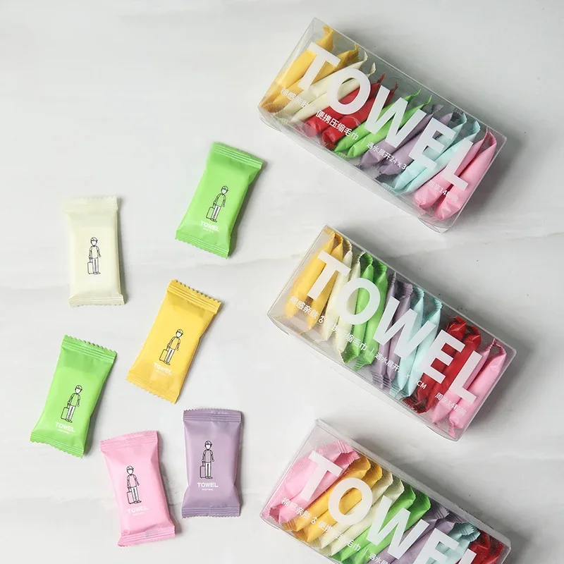 14pcs/box Compressed Face Towel Disposable Washcloth Portable Travel Towel